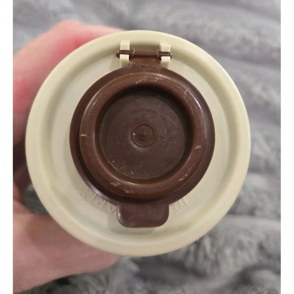 Vintage Tupperware Brown and Tan Flip Top Salt OR Pepper Shaker.  ONLY 1.  EUC!!